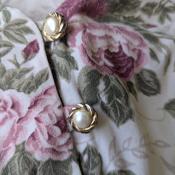 Cream Floral Vintage Dress - Picture 8 of 8